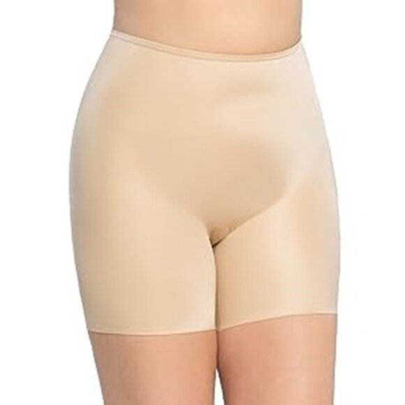 Spanx Womens 3X Beige High Waisted Mid Thigh Short Natural Glam Shapewear NEW - Picture 1 of 2